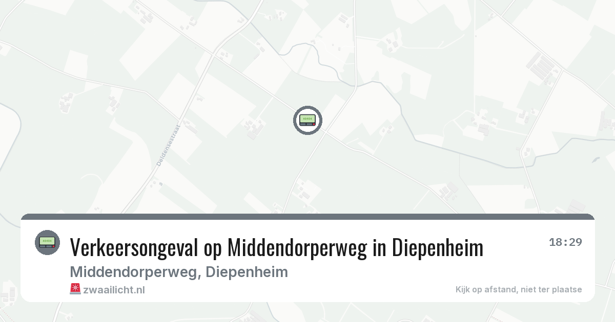 Verkeersongeval op Middendorperweg in Diepenheim — 16 mei 2026