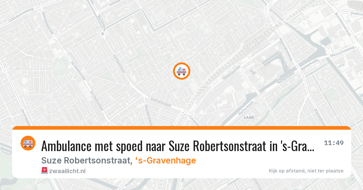 Ambulance met spoed naar Suze Robertsonstraat in 's-Gravenhage — 13 jun 2026