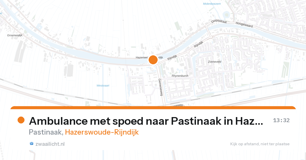 Ambulance met spoed naar Pastinaak in Hazerswoude-Rijndijk — 27 aug 2026