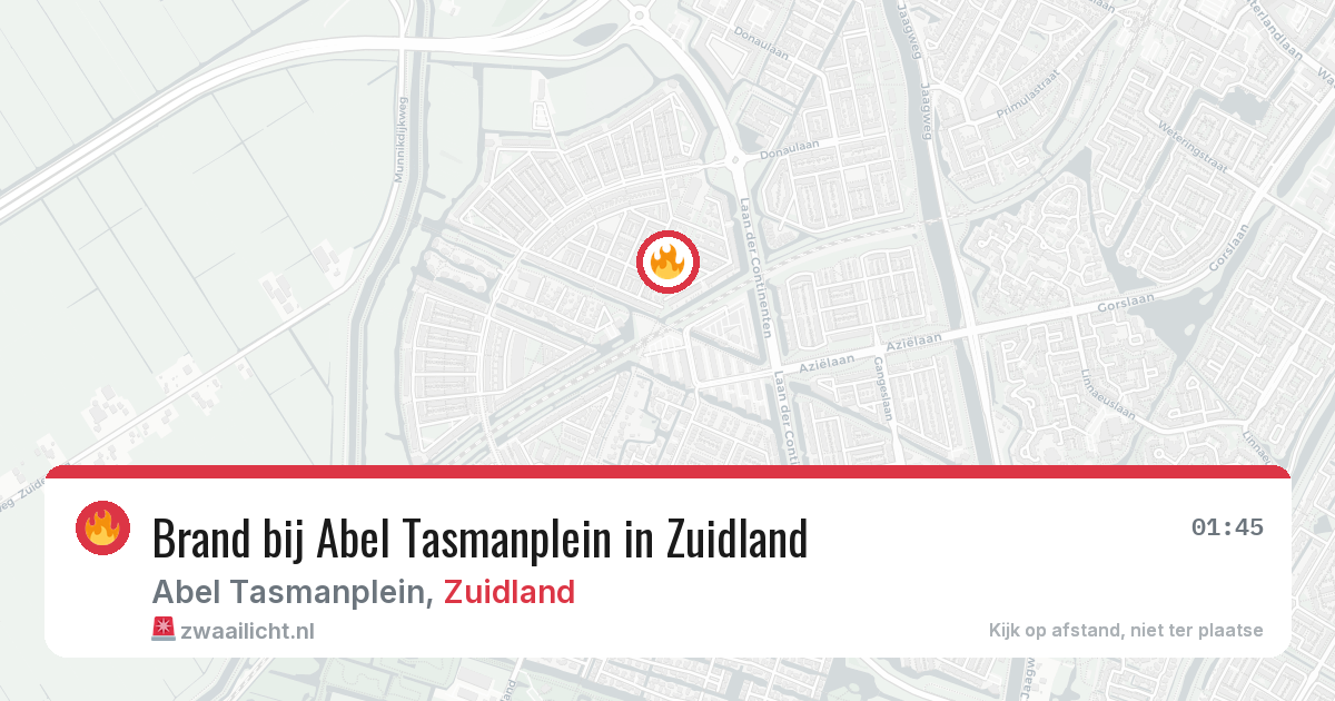 Brand bij Abel Tasmanplein in Zuidland — 29 mei 2026