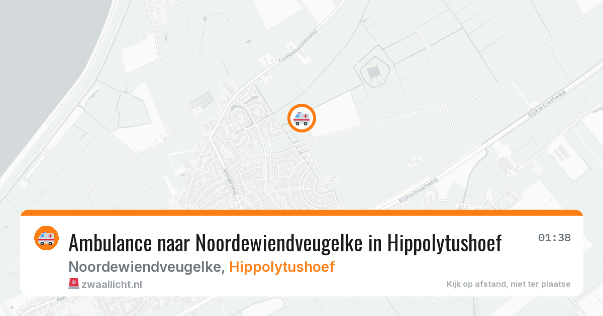Ambulance naar Noordewiendveugelke in Hippolytushoef — 13 aug 2026