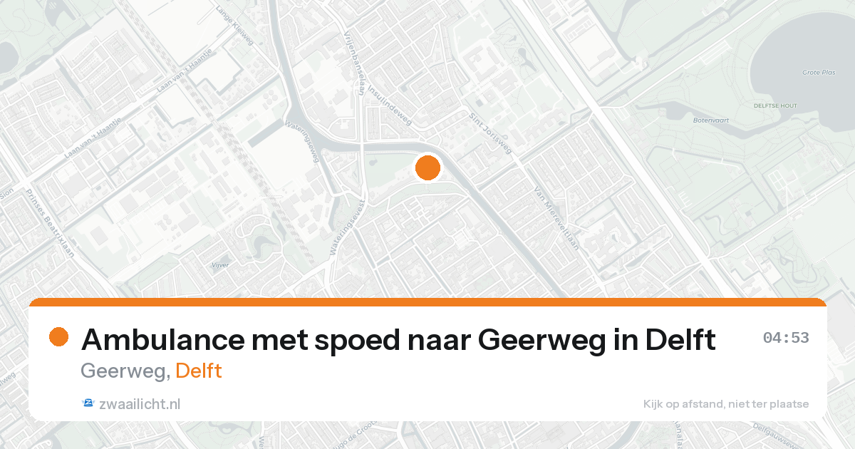 Ambulance met spoed naar Geerweg in Delft — 15 aug 2026