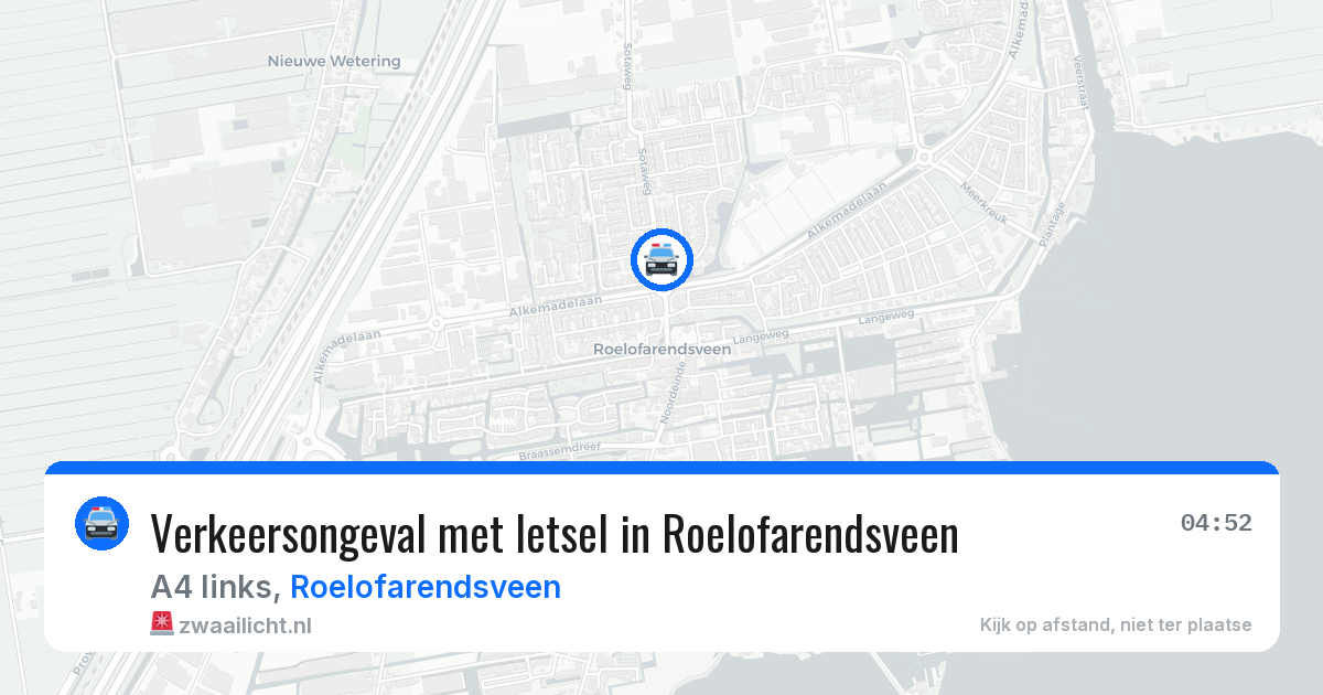 Verkeersongeval met letsel in Roelofarendsveen — 26 apr 2026