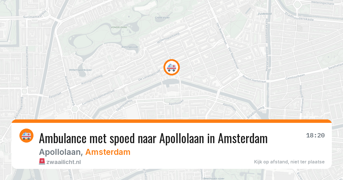 Ambulance met spoed naar Apollolaan in Amsterdam — 20 jun 2026