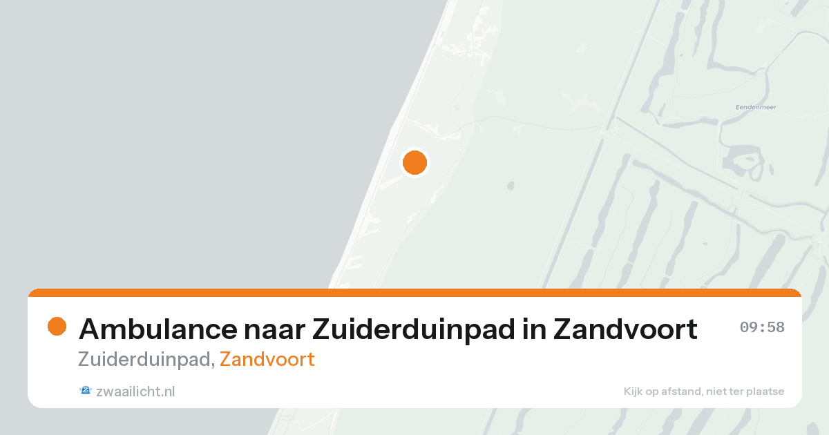Ambulance naar Zuiderduinpad in Zandvoort — 22 aug 2026