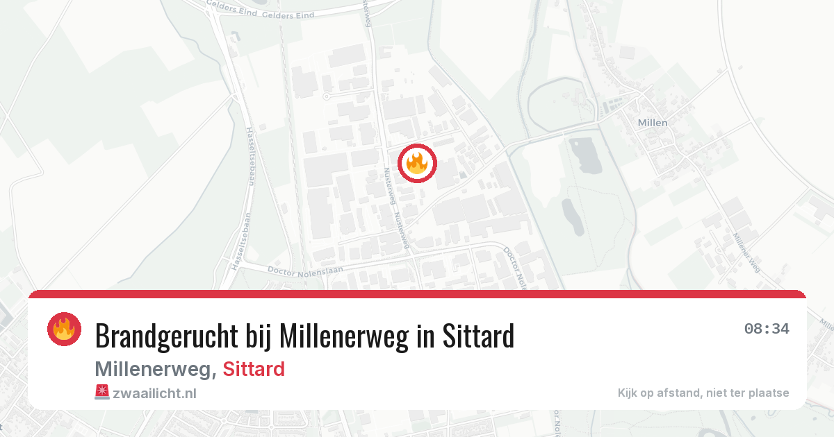 Brandgerucht bij Millenerweg in Sittard — 24 mei 2026