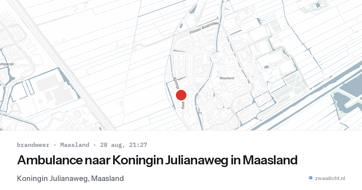 Ambulance naar Koningin Julianaweg in Maasland — 28 aug 2026