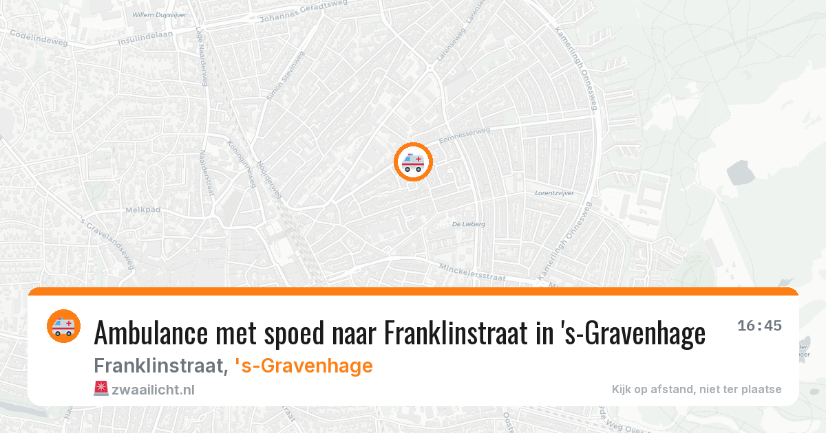 Ambulance met spoed naar Franklinstraat in 's-Gravenhage — 22 mrt 2026