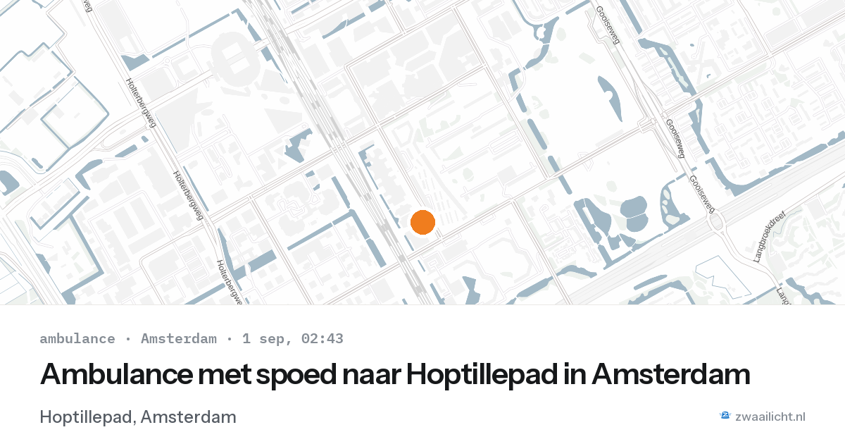 Ambulance met spoed naar Hoptillepad in Amsterdam — 1 sep 2026