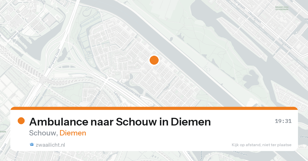 Ambulance naar Schouw in Diemen — 15 aug 2026