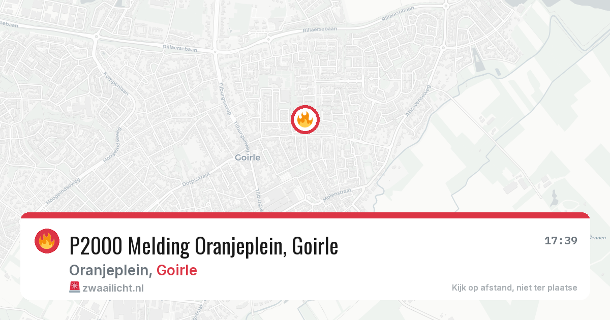 P2000 Melding Oranjeplein, Goirle — 29 jul 2026