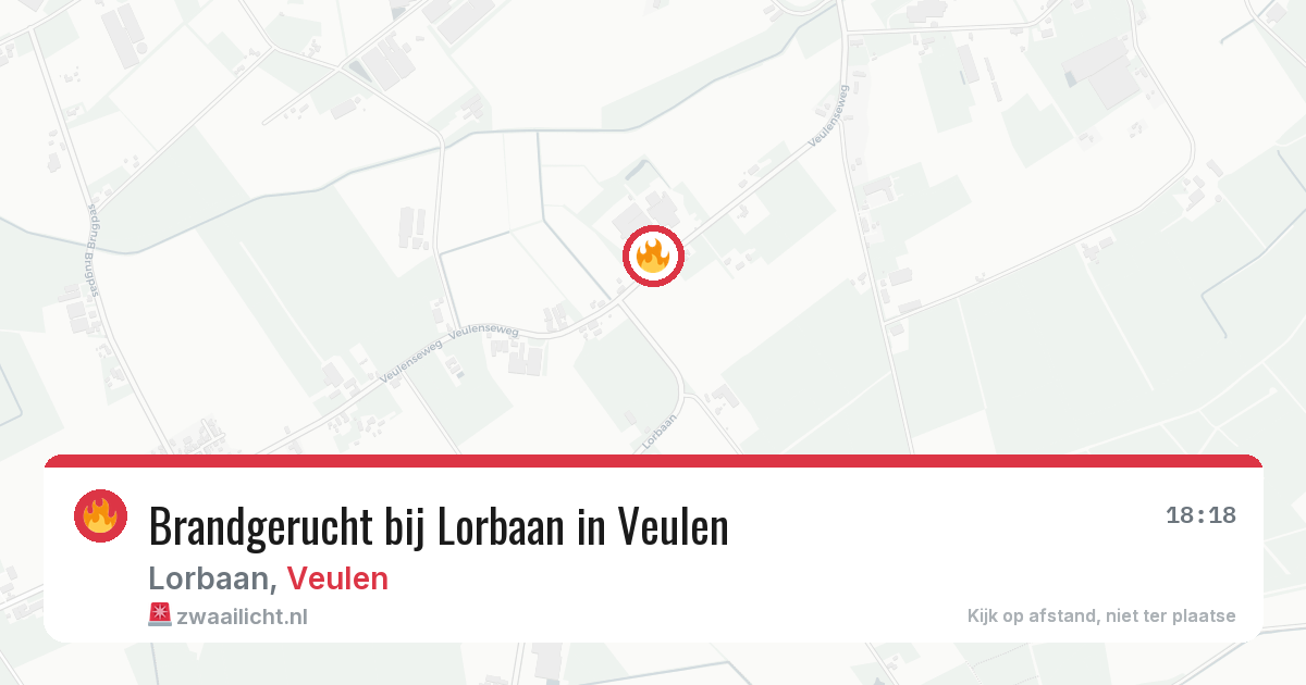 Brandgerucht bij Lorbaan in Veulen — 5 mrt 2026
