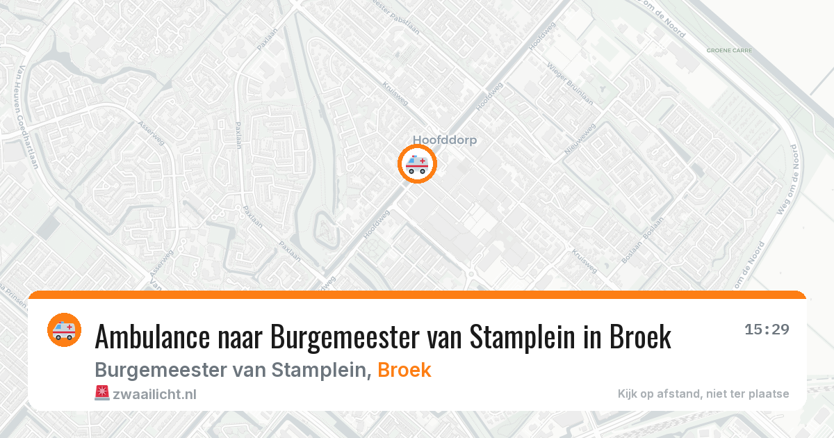 Ambulance naar Burgemeester van Stamplein in Broek — 5 jul 2026