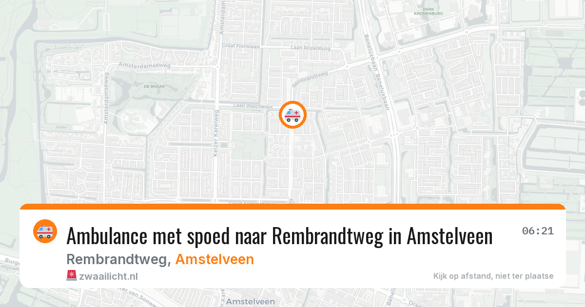 Ambulance met spoed naar Rembrandtweg in Amstelveen — 16 jun 2026