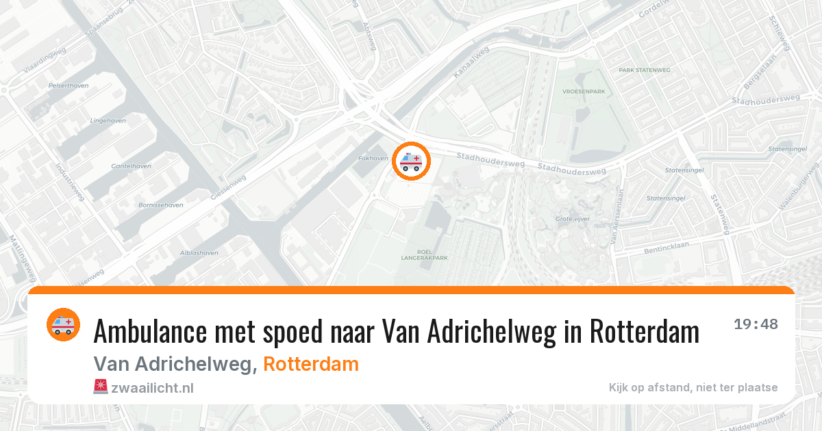 Ambulance met spoed naar Van Adrichelweg in Rotterdam — 20 jun 2026