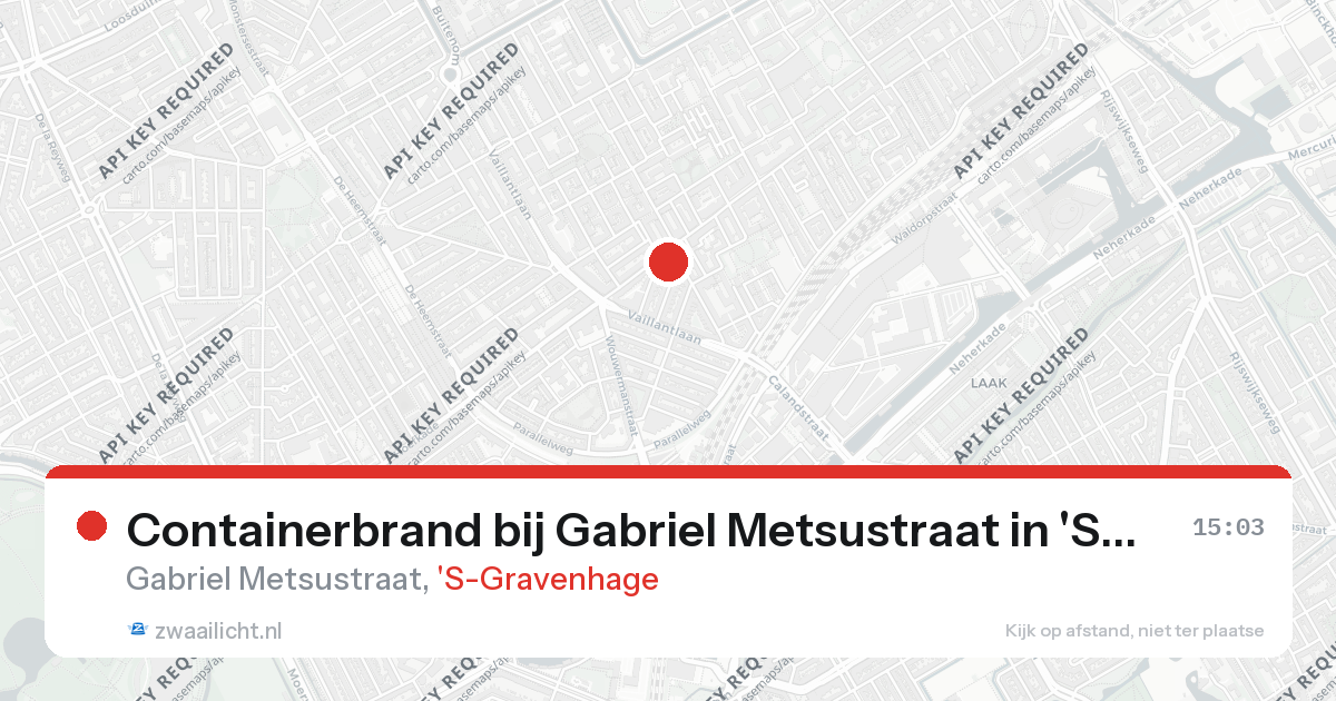 Containerbrand bij Gabriel Metsustraat in 'S-Gravenhage — 26 aug 2026
