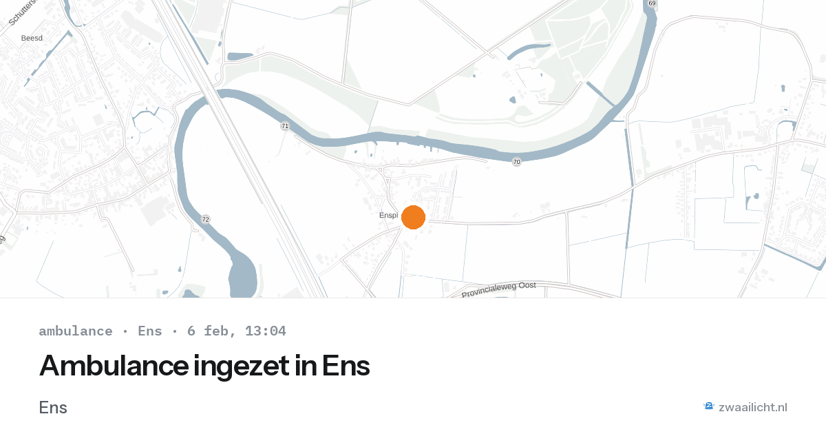 Ambulance ingezet in Ens — 6 feb 2026