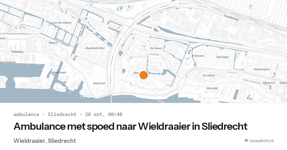 Ambulance met spoed naar Wieldraaier in Sliedrecht — 27 mrt 2026