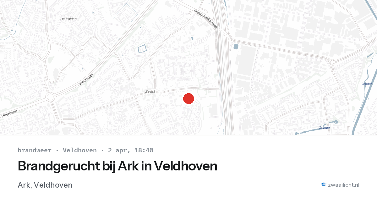Brandgerucht bij Ark in Veldhoven — 2 apr 2026