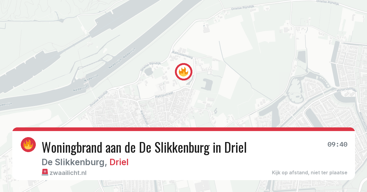 Woningbrand aan de De Slikkenburg in Driel — 28 mrt 2026