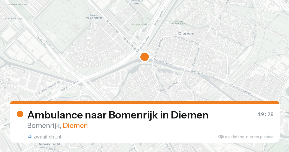 Ambulance naar Bomenrijk in Diemen — 18 aug 2026