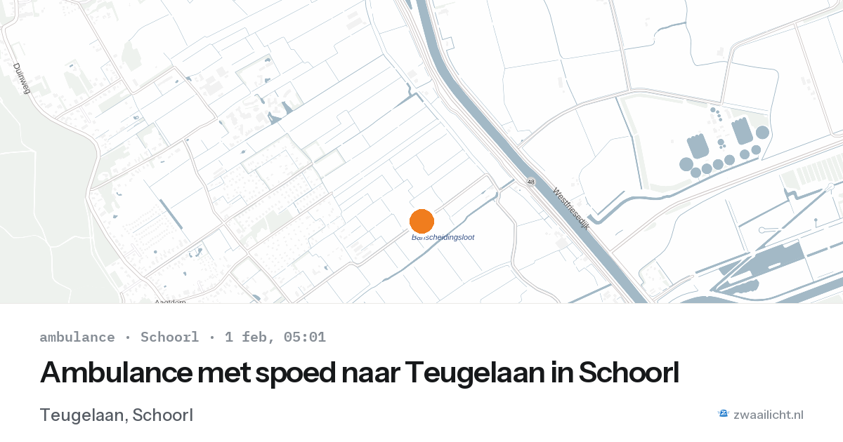Ambulance met spoed naar Teugelaan in Schoorl — 1 feb 2026