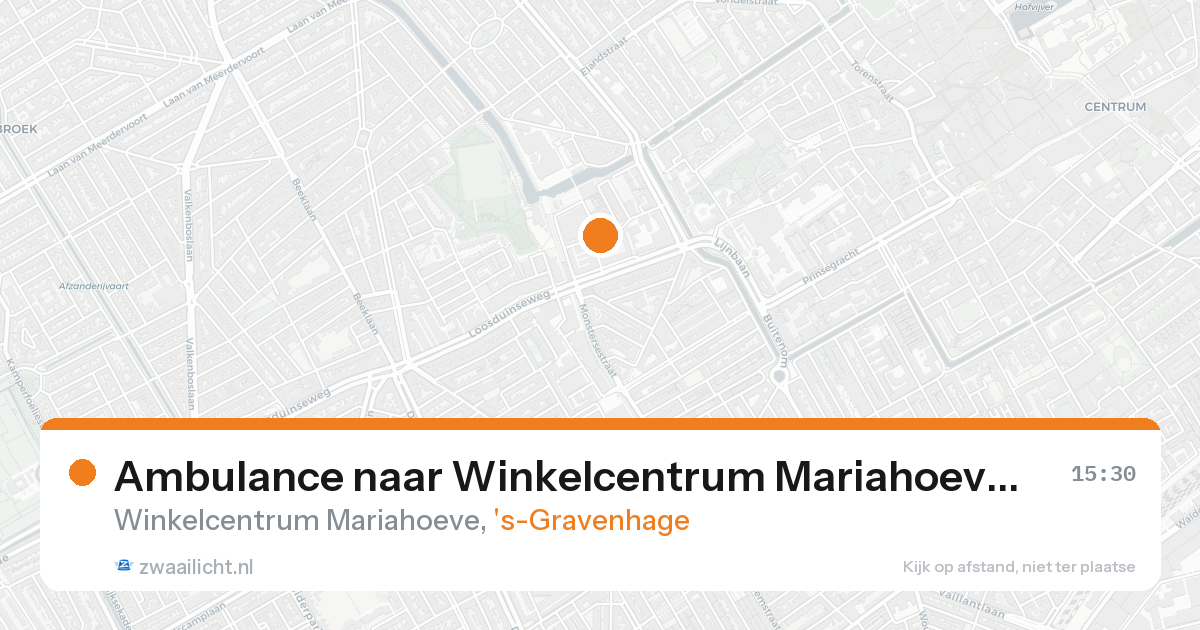 Ambulance naar Winkelcentrum Mariahoeve in 's-Gravenhage — 20 aug 2026