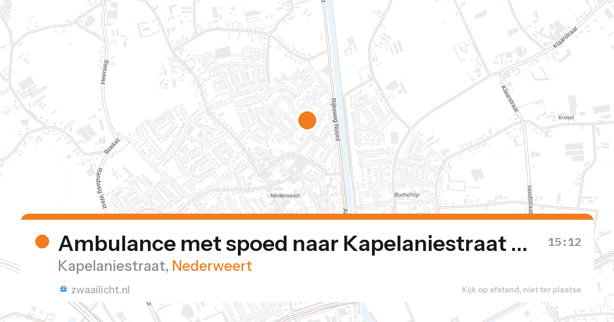 Ambulance met spoed naar Kapelaniestraat in Nederweert — 27 aug 2026