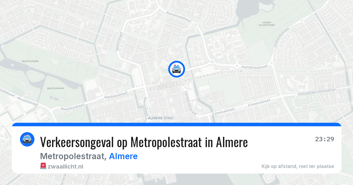 Verkeersongeval op Metropolestraat in Almere — 12 aug 2026