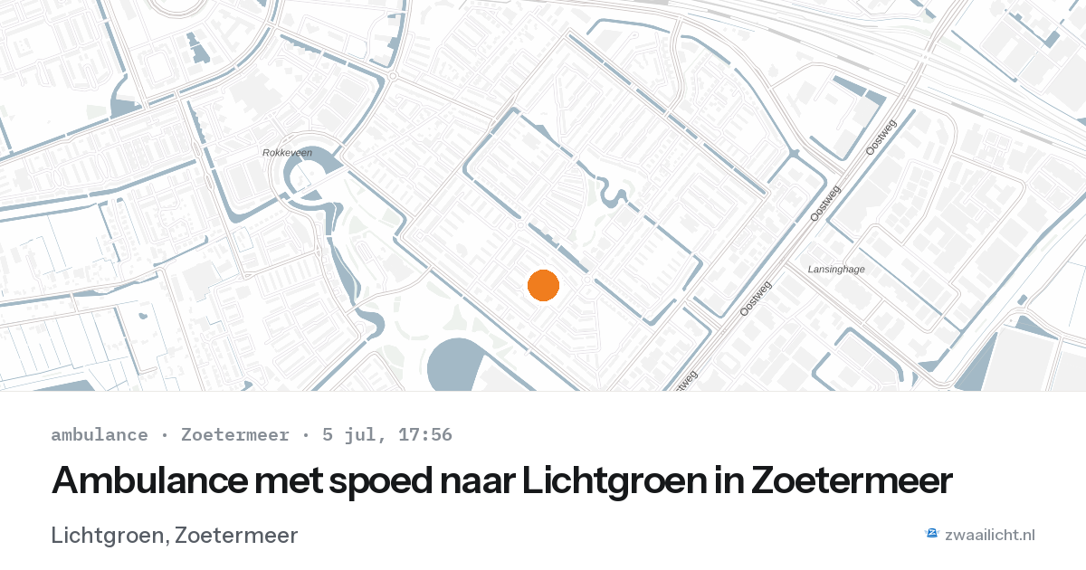 Ambulance met spoed naar Lichtgroen in Zoetermeer — 5 jul 2026