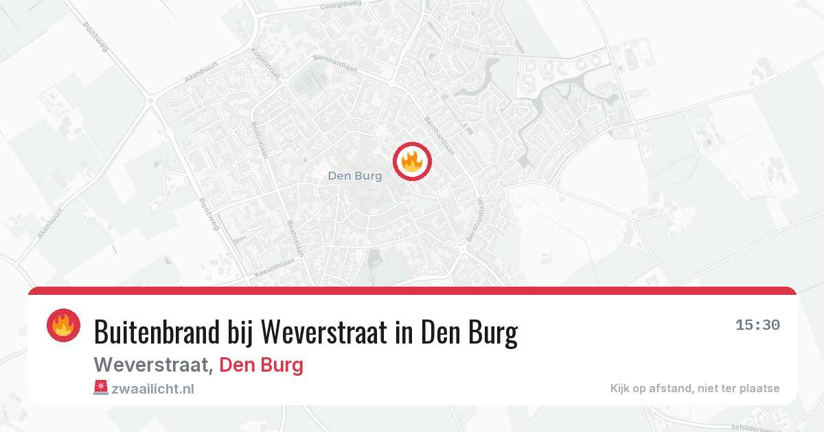 Buitenbrand bij Weverstraat in Den Burg — 25 jun 2026