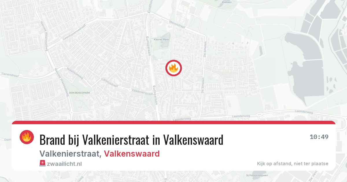 Brand bij Valkenierstraat in Valkenswaard — 12 aug 2026