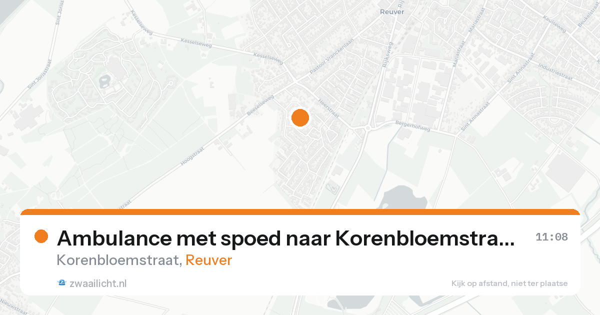 Ambulance met spoed naar Korenbloemstraat in Reuver — 25 aug 2026