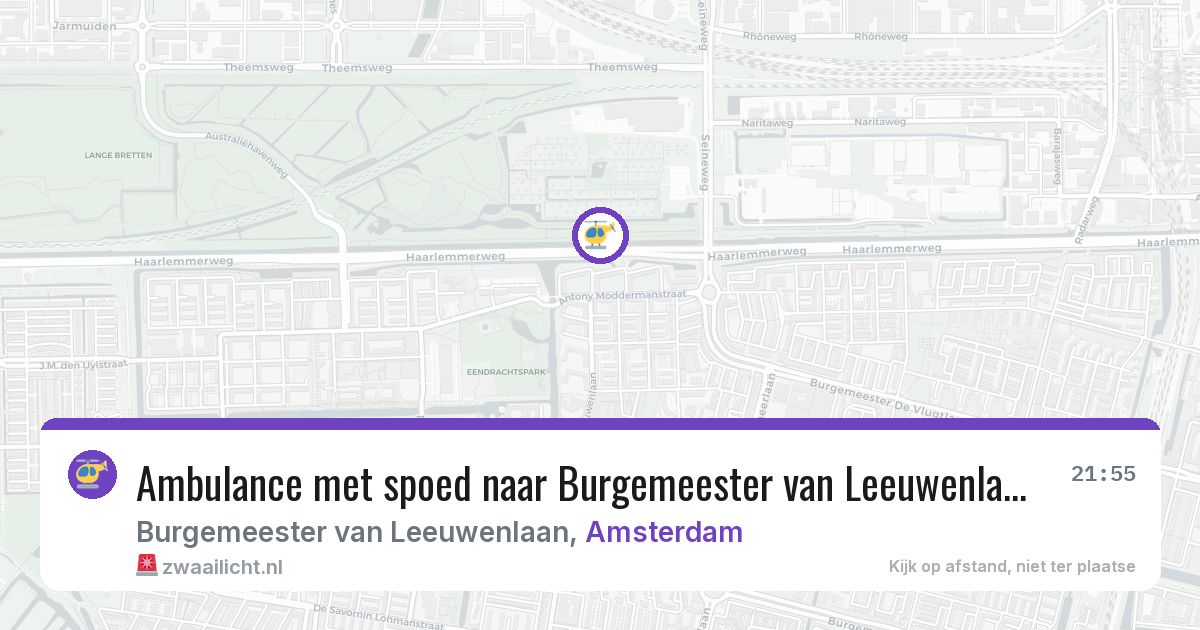 Ambulance met spoed naar Burgemeester van Leeuwenlaan in Amsterdam — 12 jun 2026