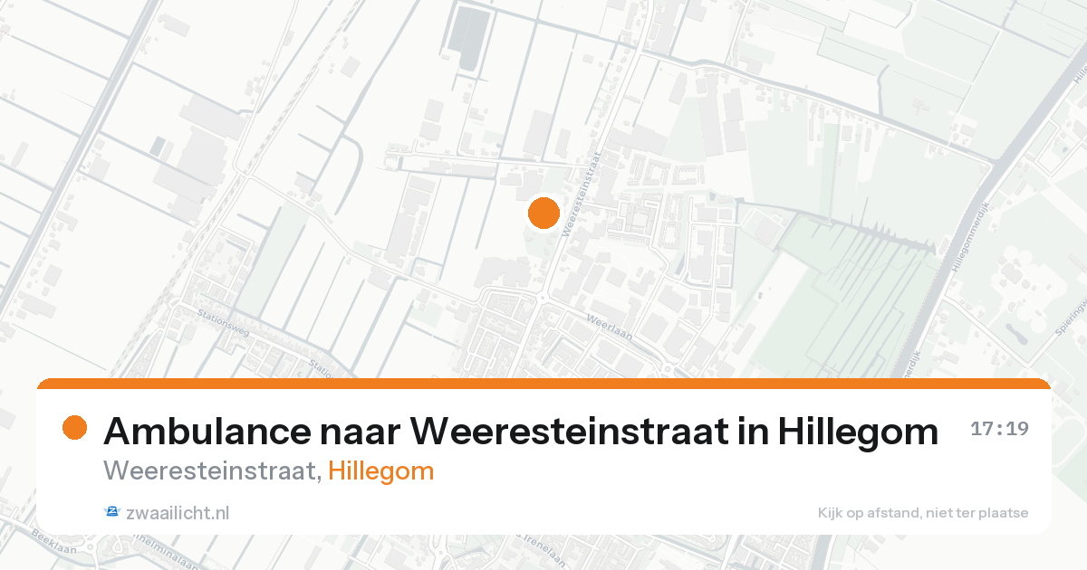 Ambulance naar Weeresteinstraat in Hillegom — 24 aug 2026