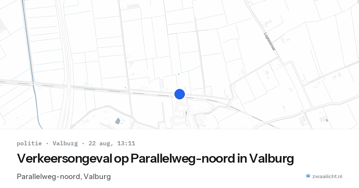 Verkeersongeval op Parallelweg-noord in Valburg — 22 aug 2026