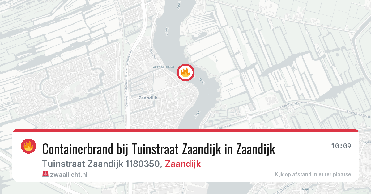 Containerbrand bij Tuinstraat Zaandijk in Zaandijk — 9 mrt 2026