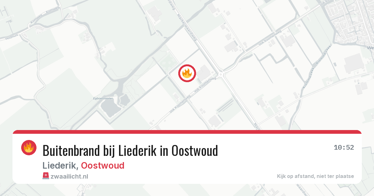 Buitenbrand bij Liederik in Oostwoud — 6 jul 2026