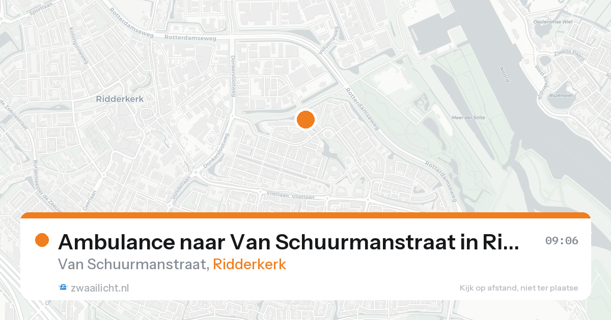 Ambulance naar Van Schuurmanstraat in Ridderkerk — 20 aug 2026