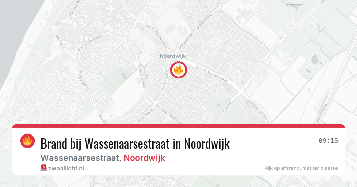 Brand bij Wassenaarsestraat in Noordwijk — 30 mei 2026