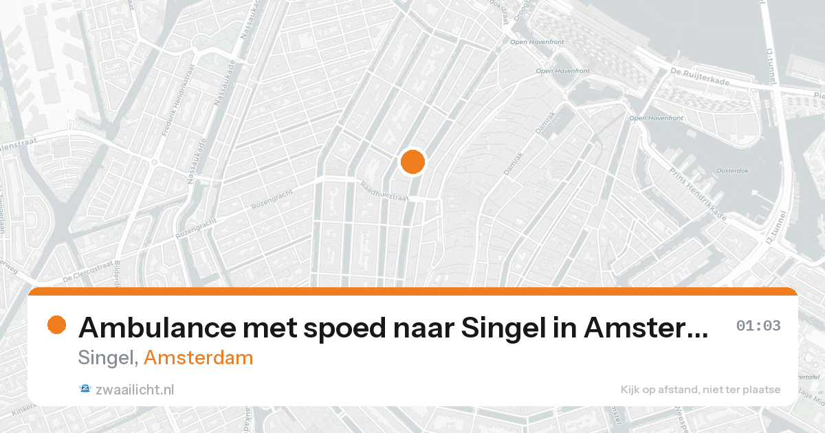 Ambulance met spoed naar Singel in Amsterdam — 25 aug 2026
