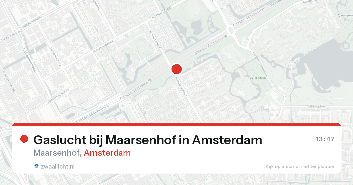 Gaslucht bij Maarsenhof in Amsterdam — 31 mei 2026