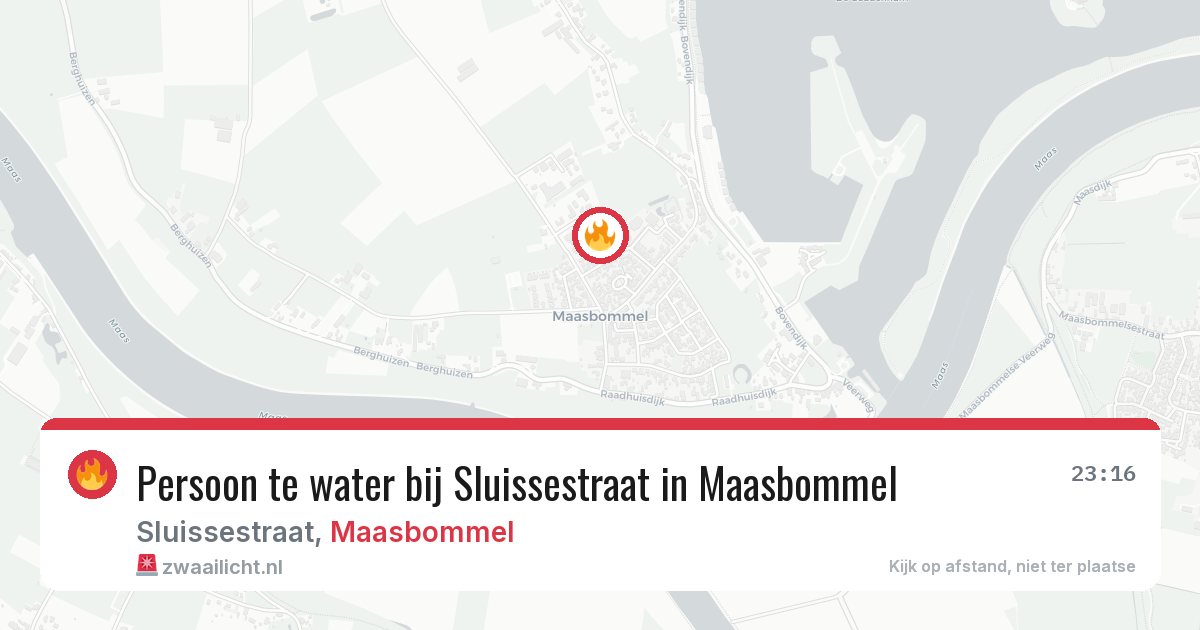 Persoon te water bij Sluissestraat in Maasbommel — 24 mei 2026