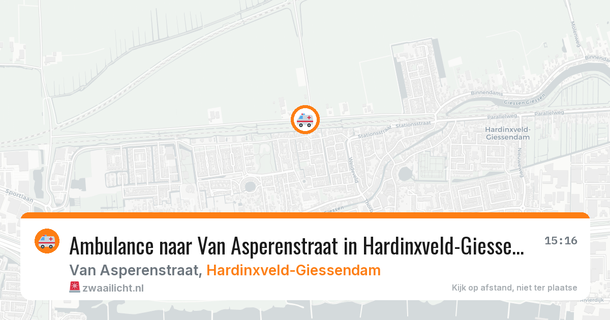 Ambulance naar Van Asperenstraat in Hardinxveld-Giessendam — 30 mei 2026