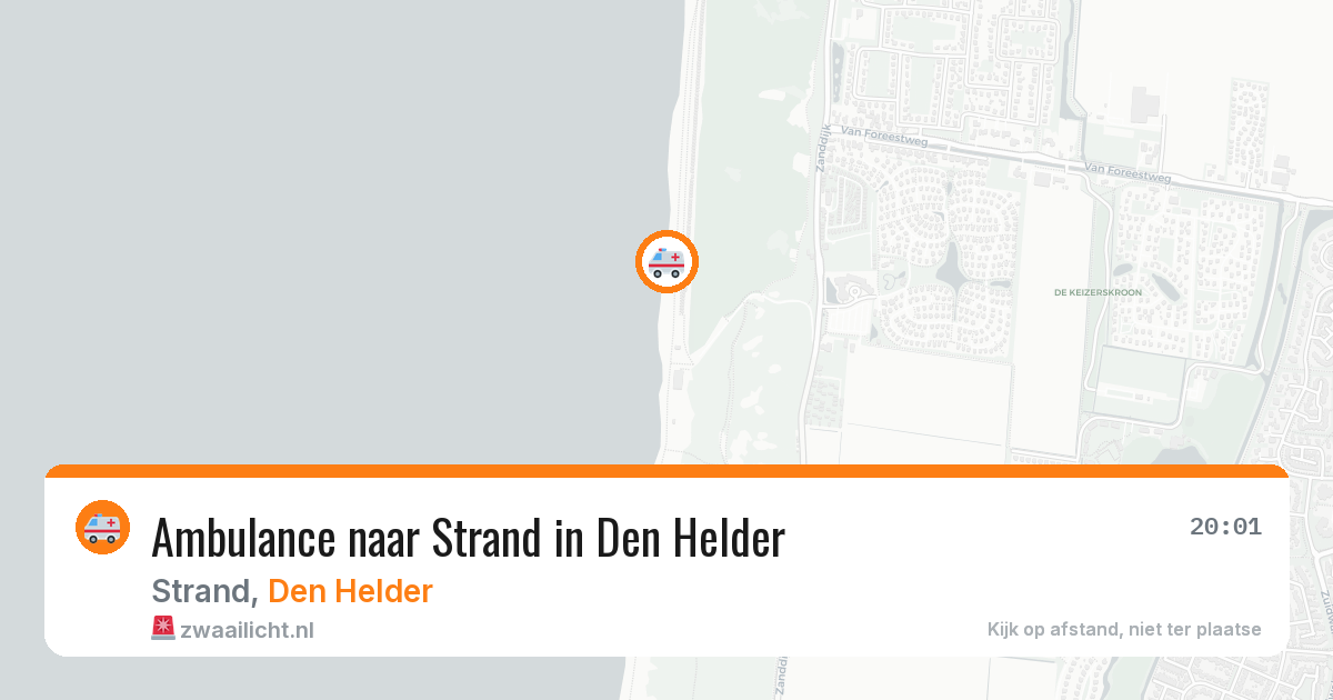 Ambulance naar Strand in Den Helder — 29 jul 2026