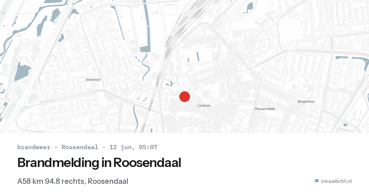 Brandmelding in Roosendaal — 12 jun 2026