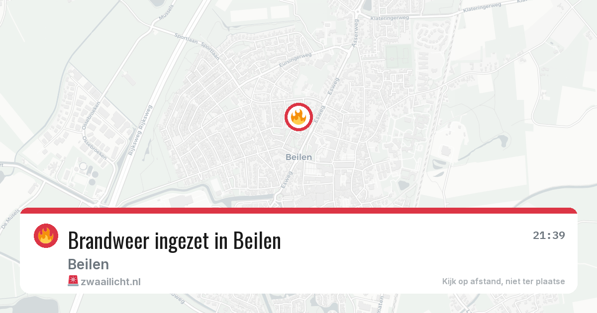 Brandweer ingezet in Beilen — 6 jul 2026 | 🚨 Zwaailicht.nl