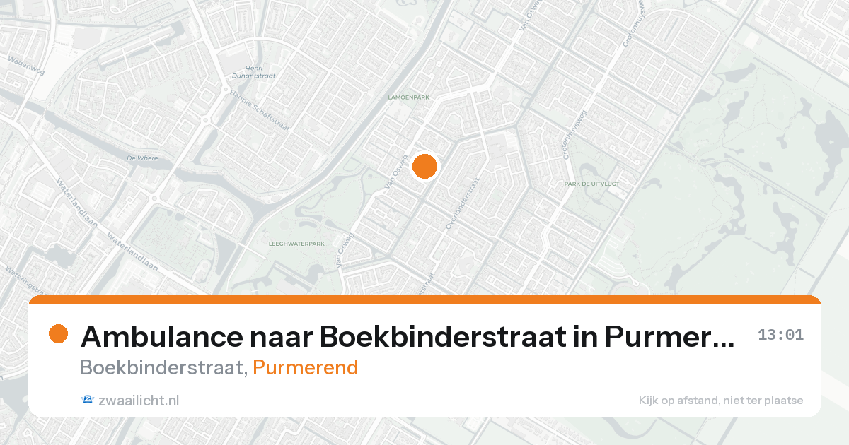Ambulance naar Boekbinderstraat in Purmerend — 30 mei 2026