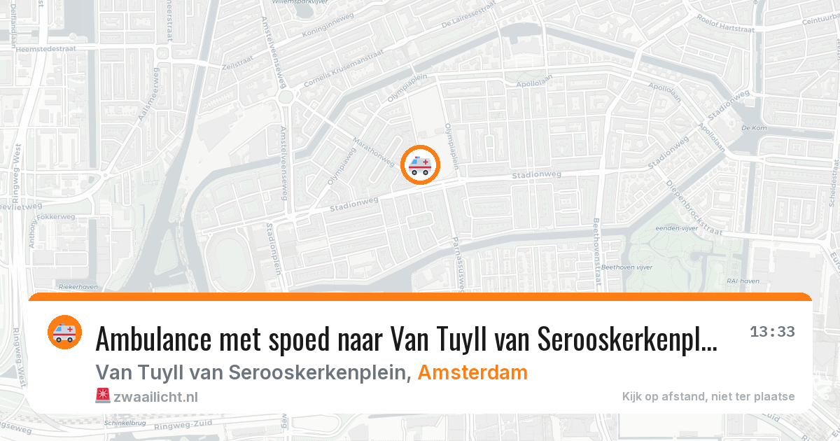 Ambulance met spoed naar Van Tuyll van Serooskerkenplein in Amsterdam — 26 mei 2026