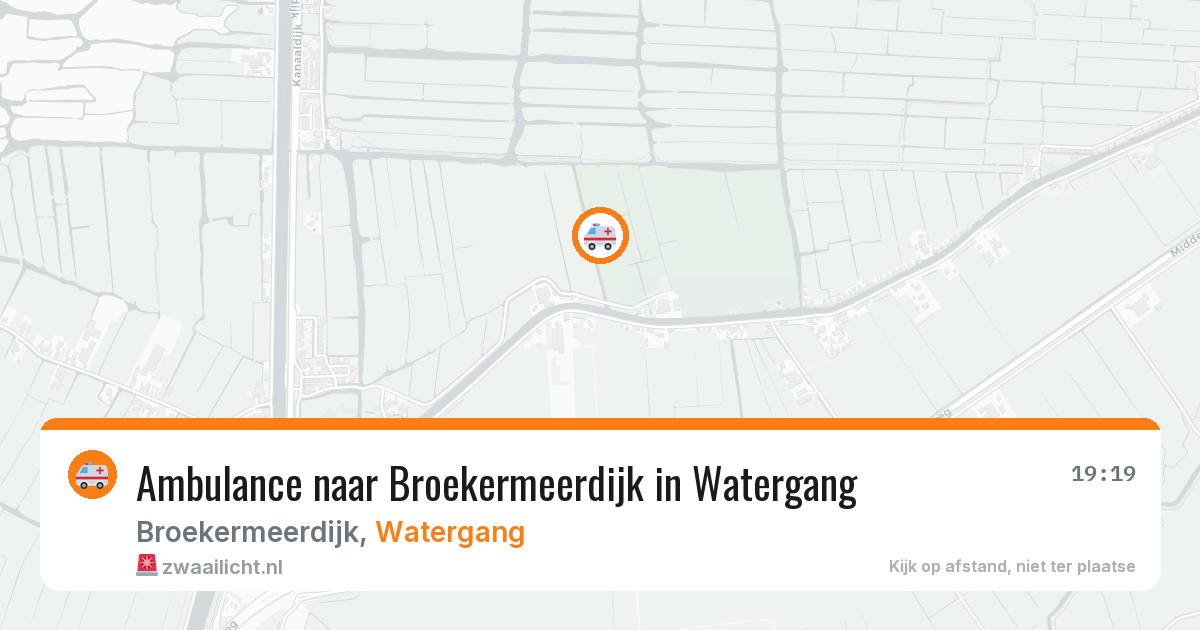 Ambulance naar Broekermeerdijk in Watergang — 15 jun 2026